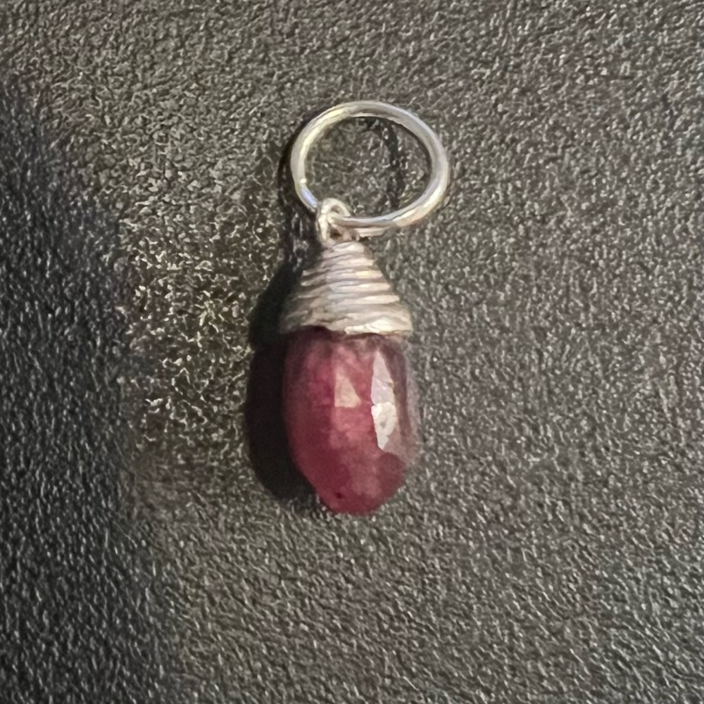Genuine Real Ruby: Sterling Silver Ruby Pendant - image 2
